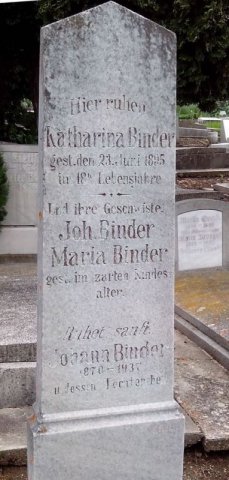 Binder Johann 1870-1937 Grabstein